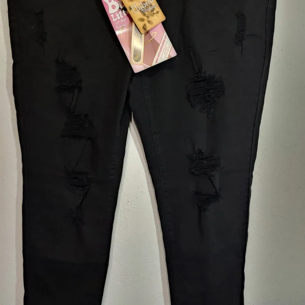 Hybrid & Co. Women's Super Comfy Stretch ripped Jeans Jegging Size 14 - Picture 2 of 8